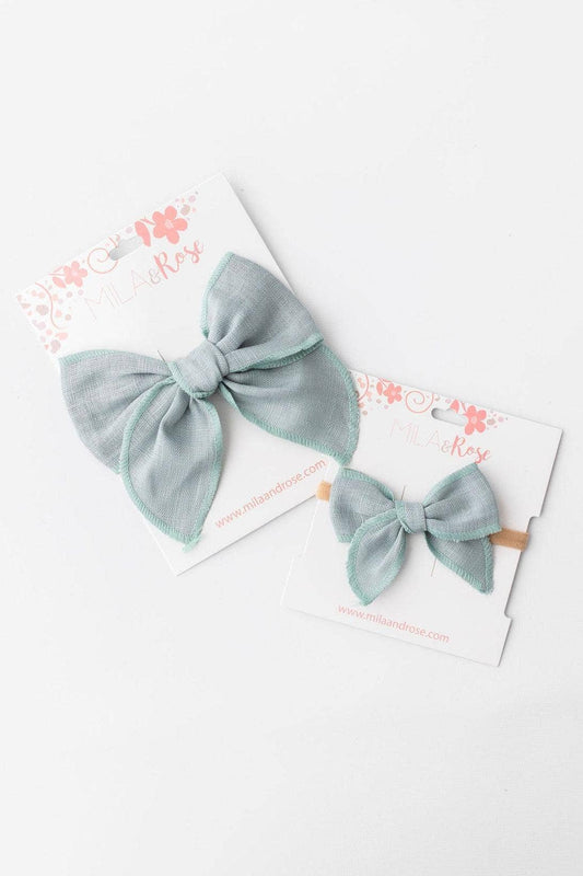 Classic Hair Bow - Sage