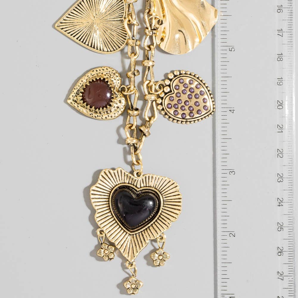 Pearl & Heart Statement Necklace