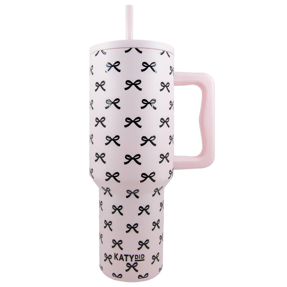 Black & Pink Mini Bows 38 Oz Tumbler