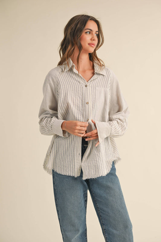 SARA STRIPE BUTTONDOWN SHIRT