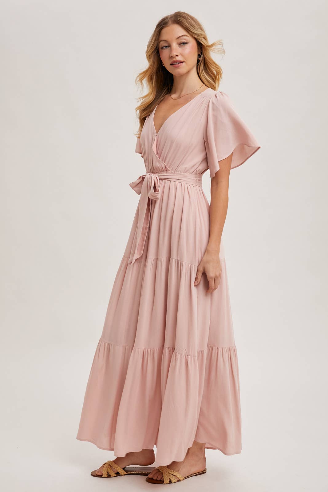 ROSE TIERED WRAP DRESS