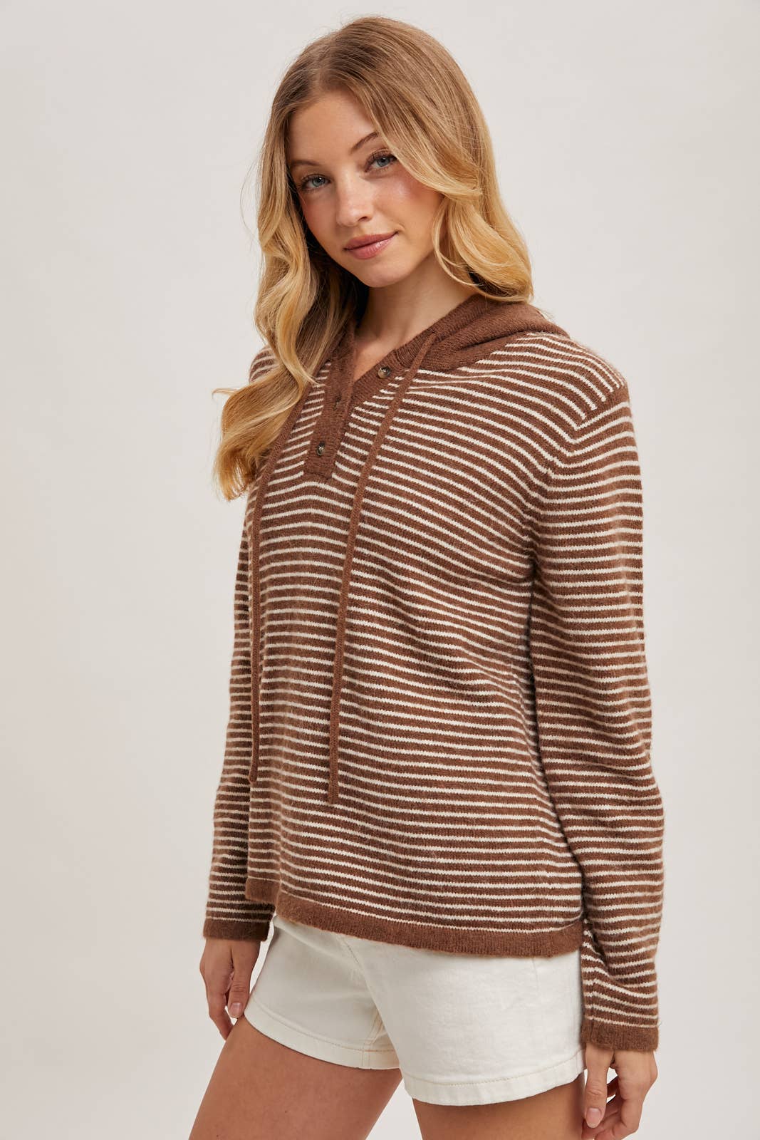HENLEY BLACK AND WHITE STRIPED HOODIE