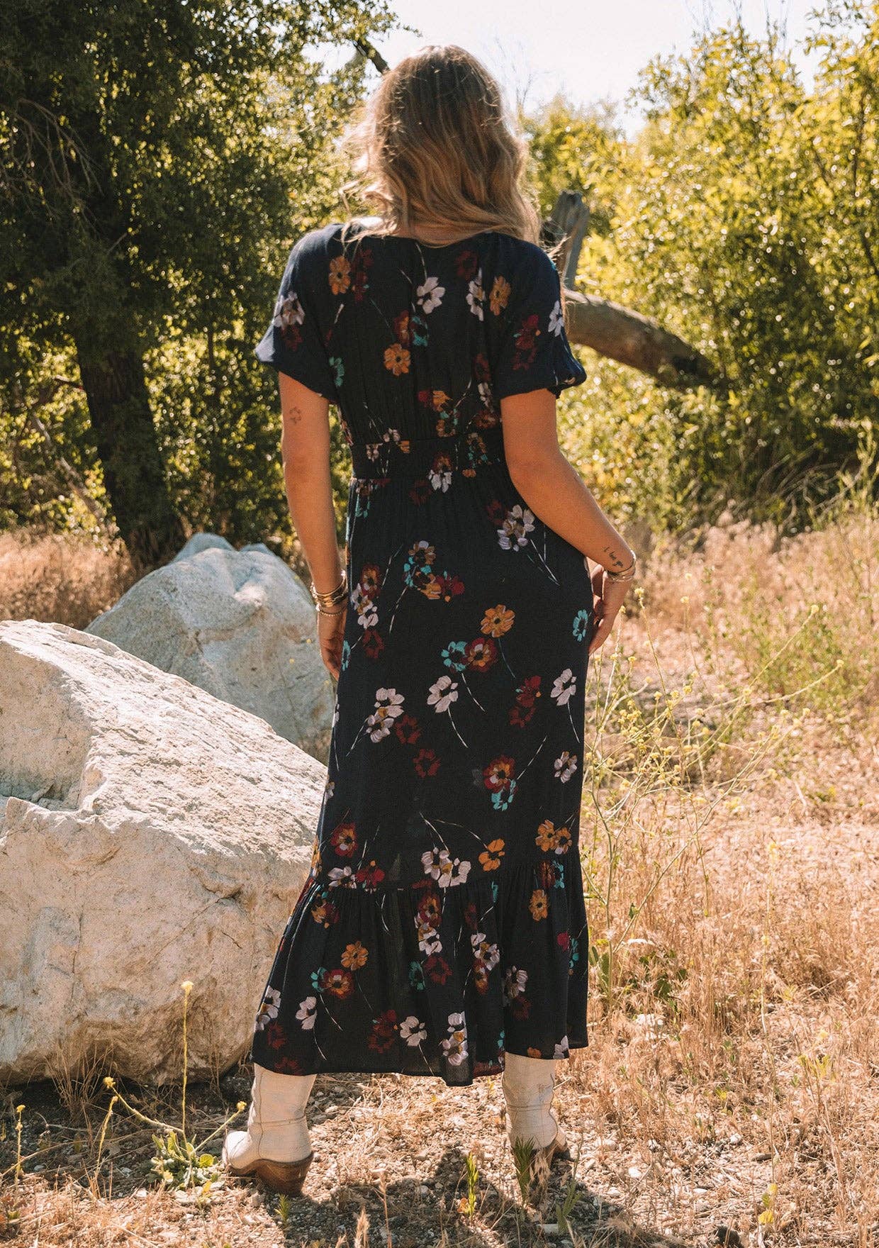 Rhena Floral V Neck Maxi Dress