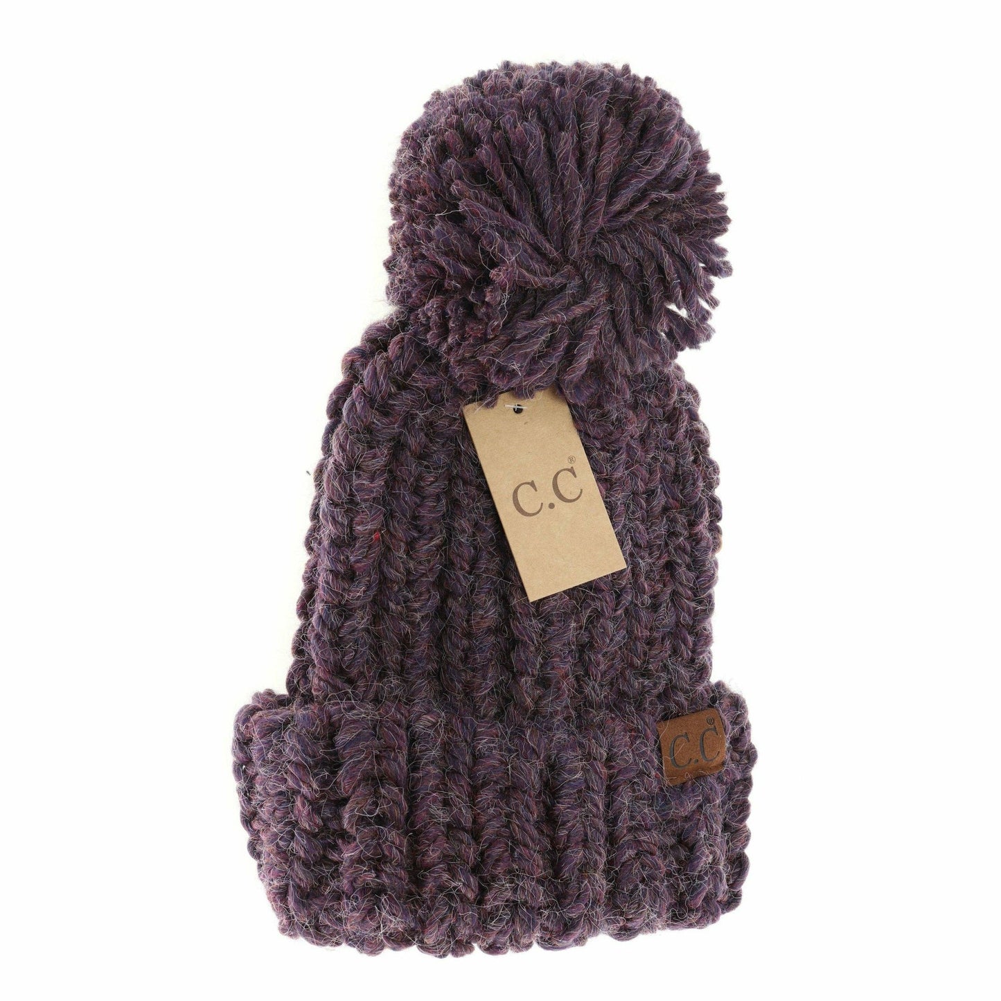 Chunky Knit Yarn Pom C.C Beanie