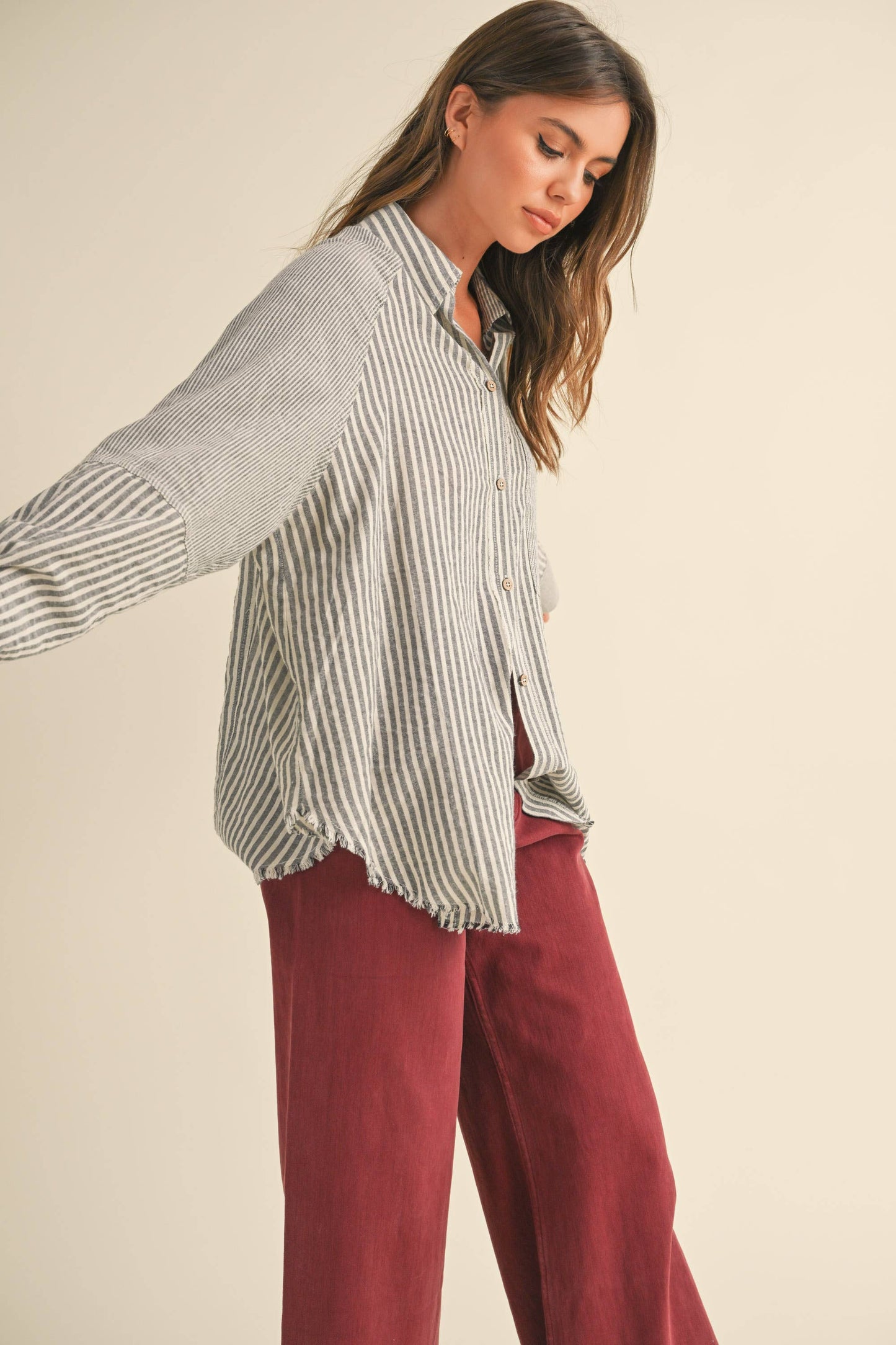 SARA STRIPE BUTTONDOWN SHIRT