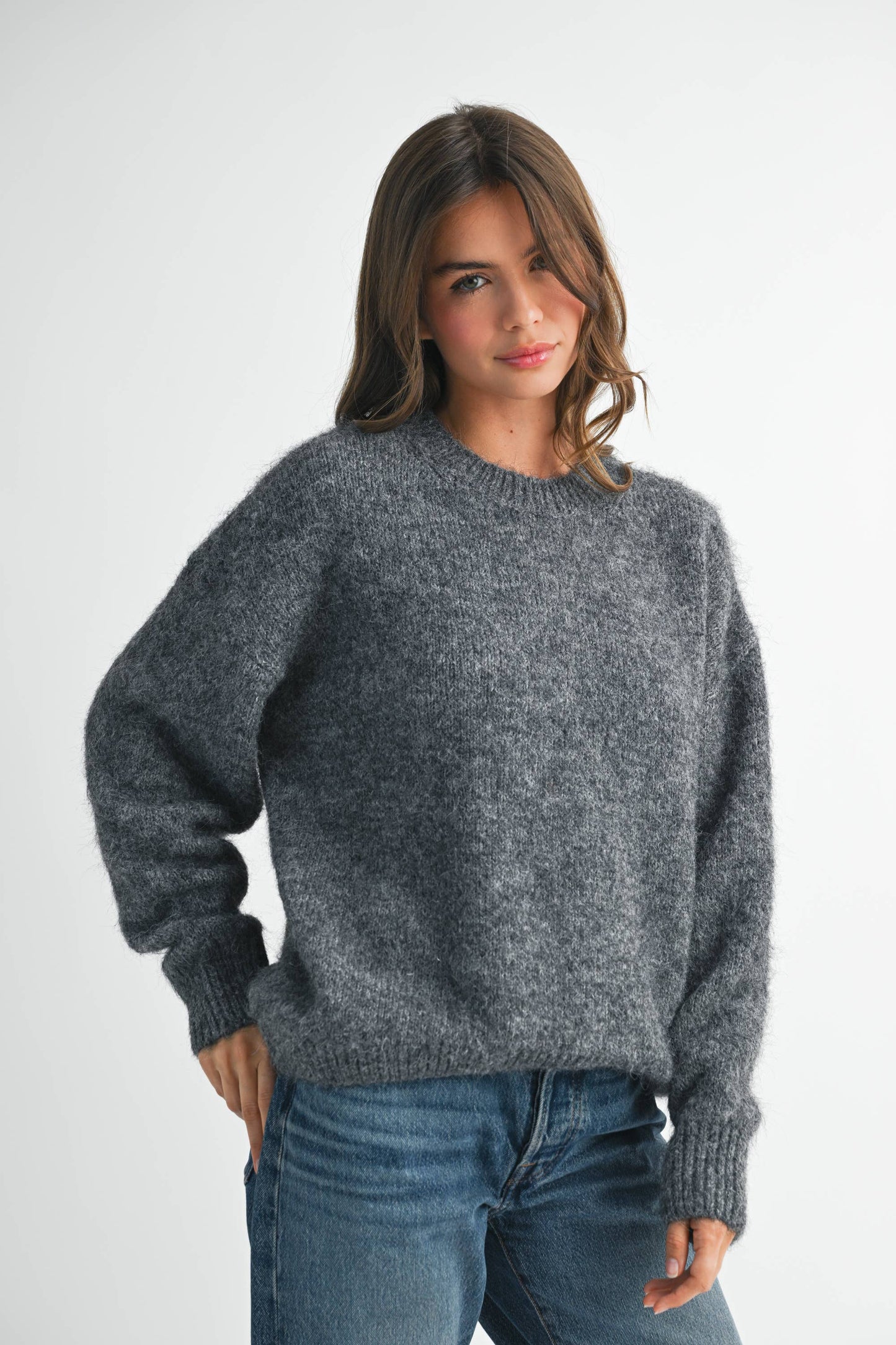 WILLOW GRAY COZY SWEATER