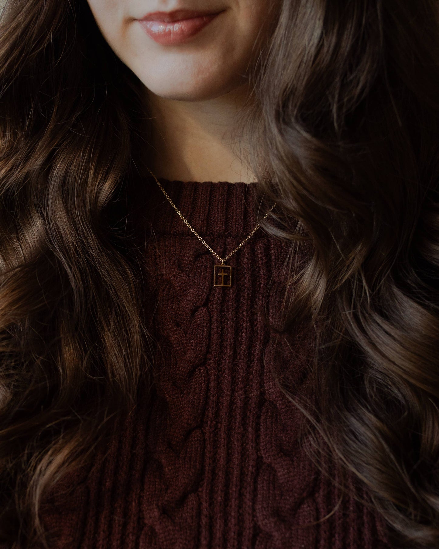 Cut Out Cross Necklace