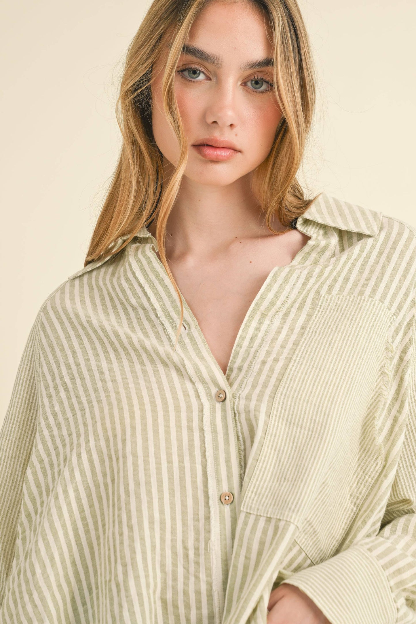 SARA STRIPE BUTTONDOWN SHIRT