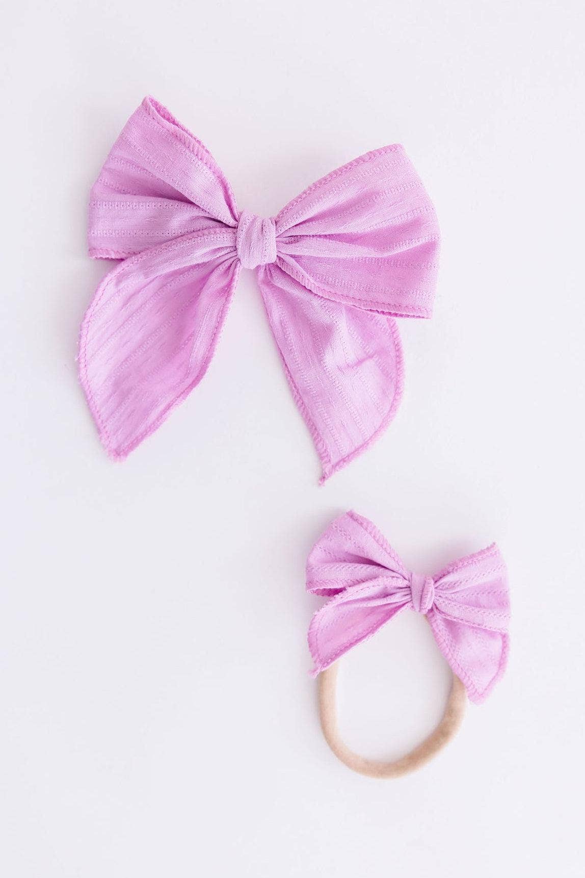 Classic Hair Bow - Bright Lilac