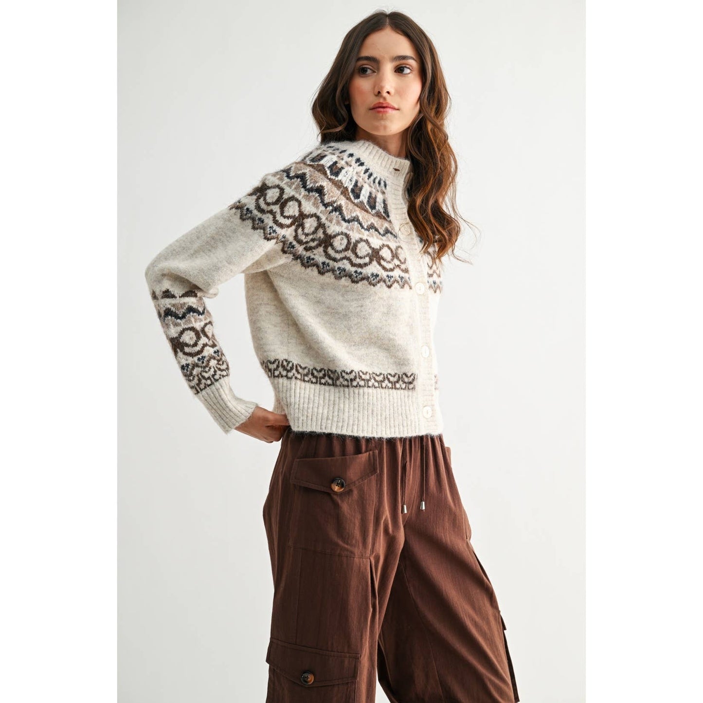 NORDIC-INSPIRED WOOL-BLEND CARDIGAN