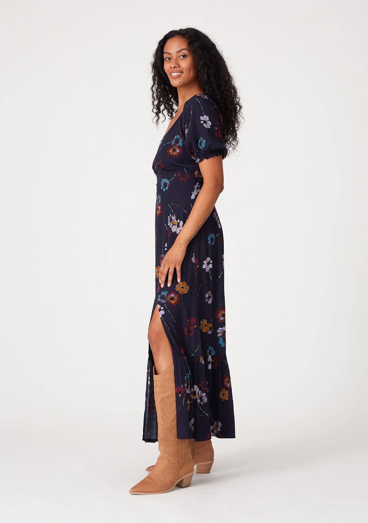 Rhena Floral V Neck Maxi Dress