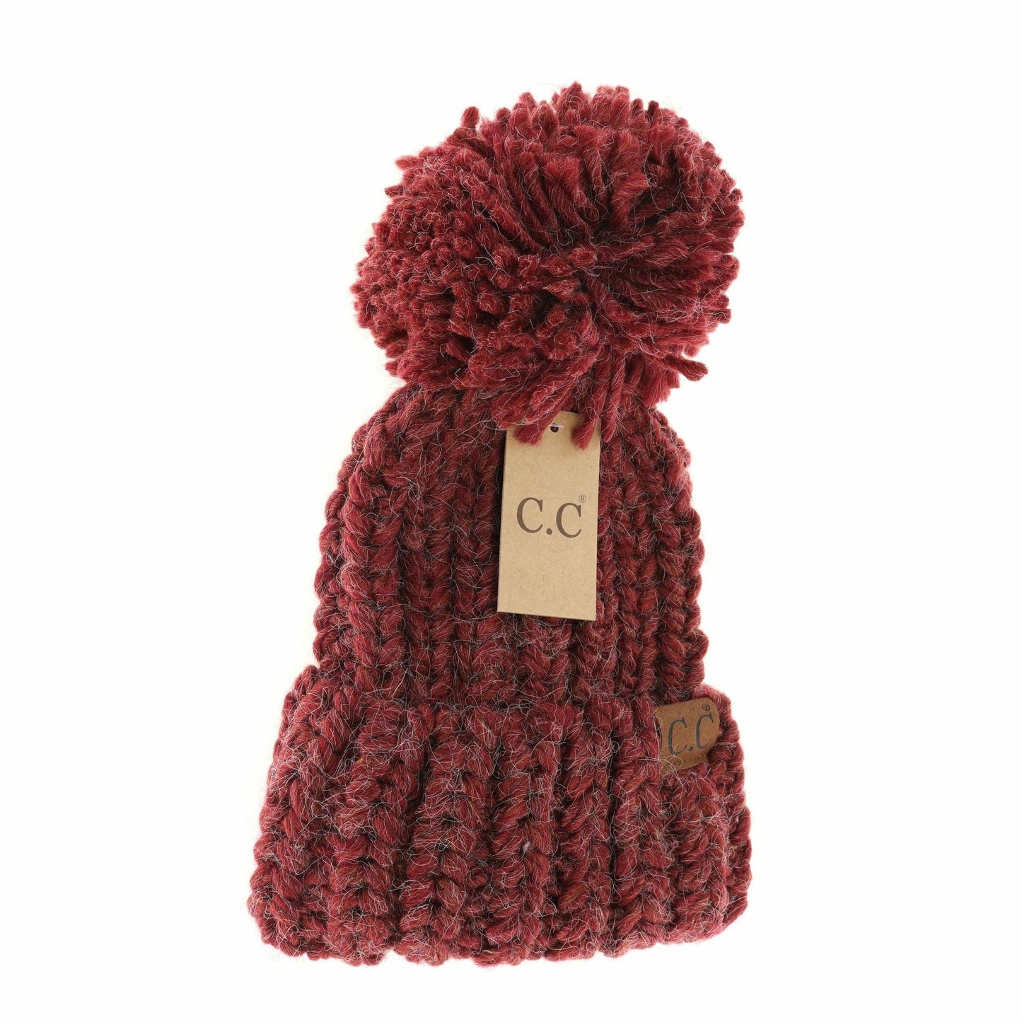 Chunky Knit Yarn Pom C.C Beanie