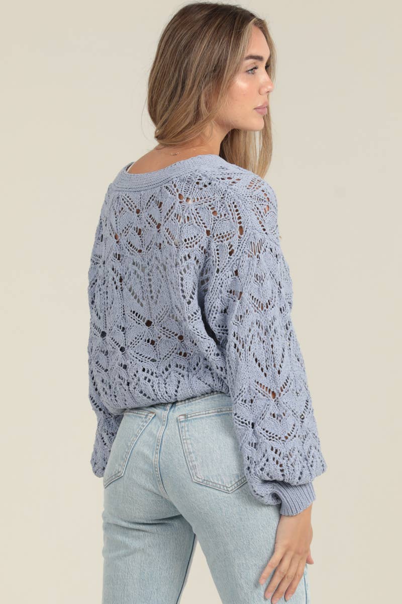 SOFT BUTTON FRONT OPEN KNIT CARDIGAN