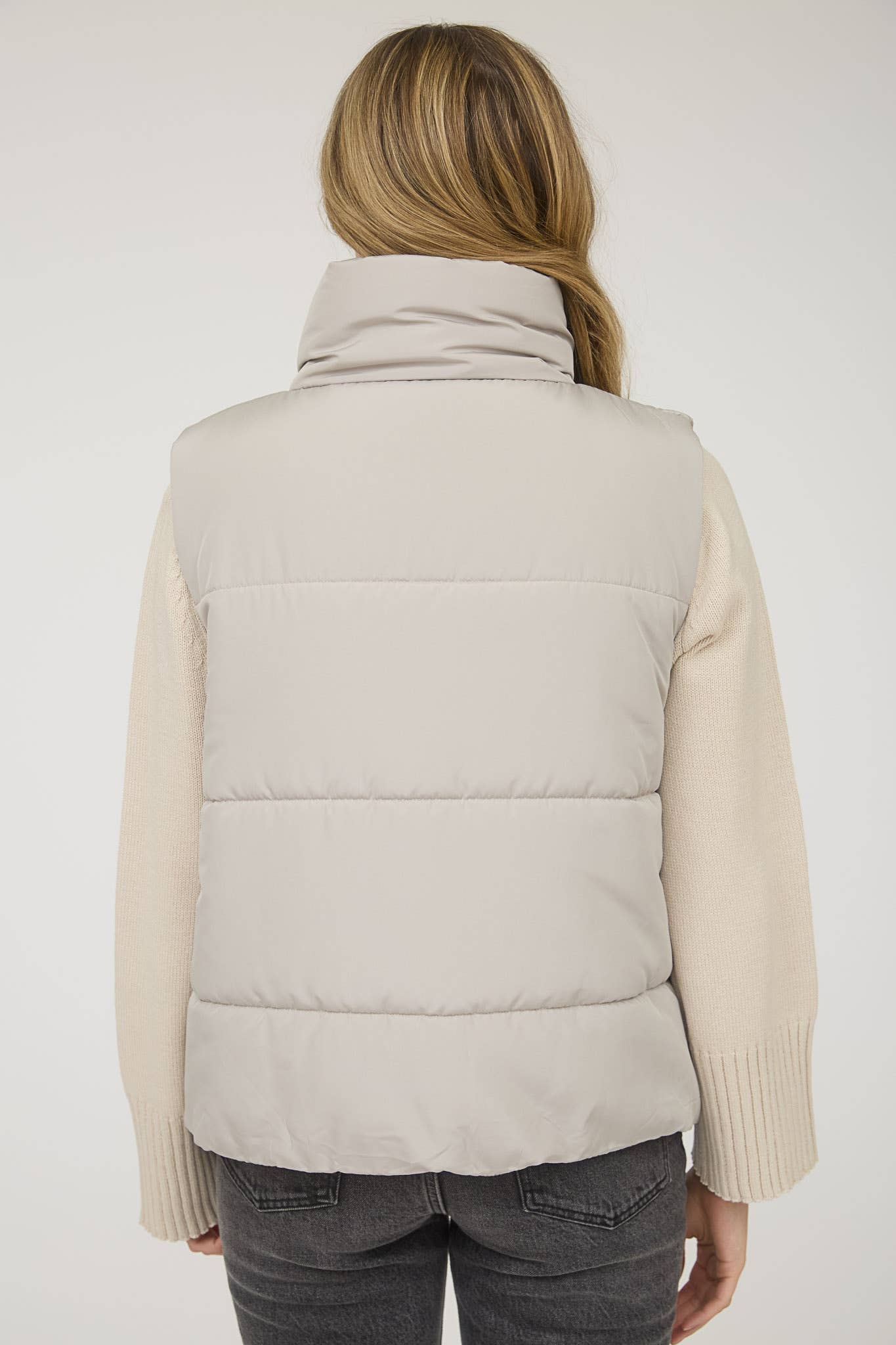 SOLID ZIP UP PUFFER VEST