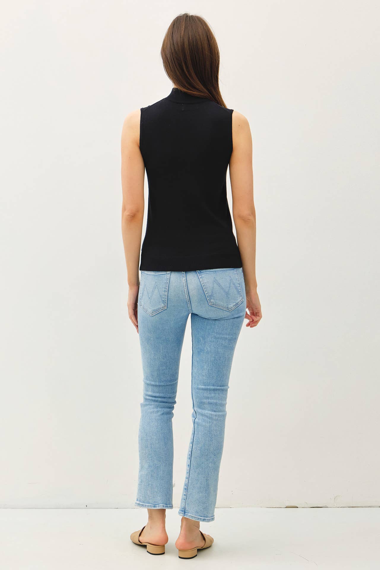 Elaine Sleeveless Mock Neck Sweater