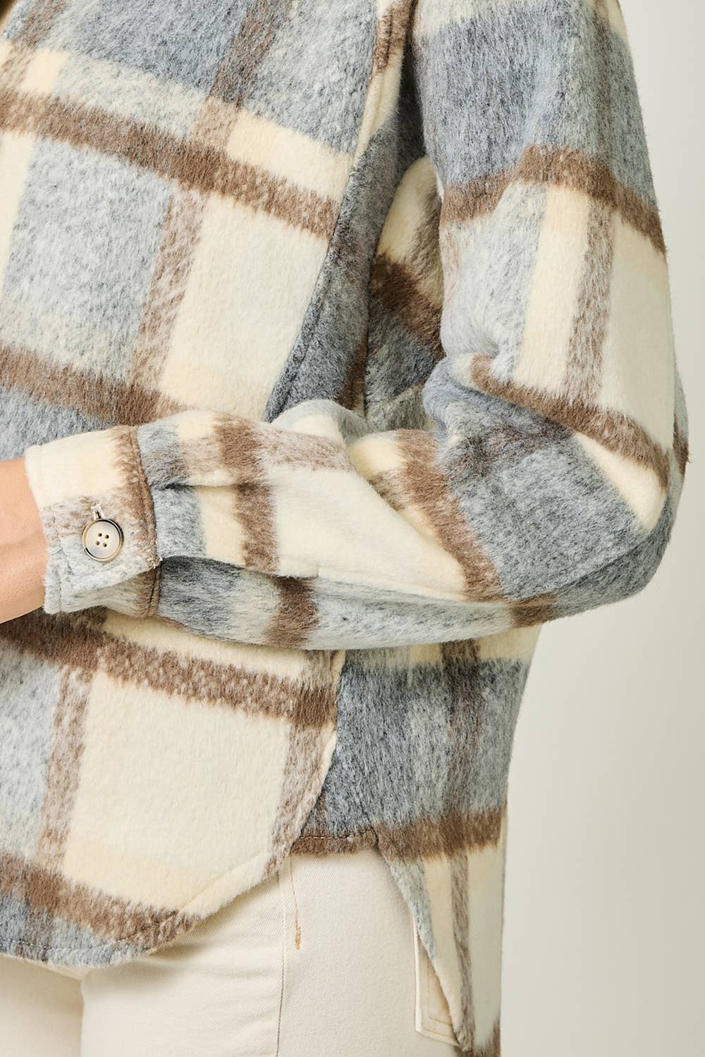 SPENCER  PLAID BUTTON JACKET