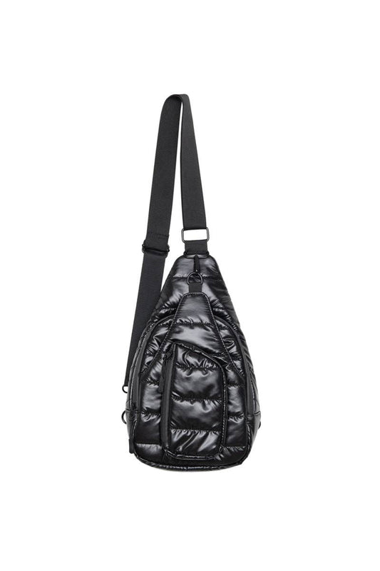 BLACK METALLIC CROSSBODY