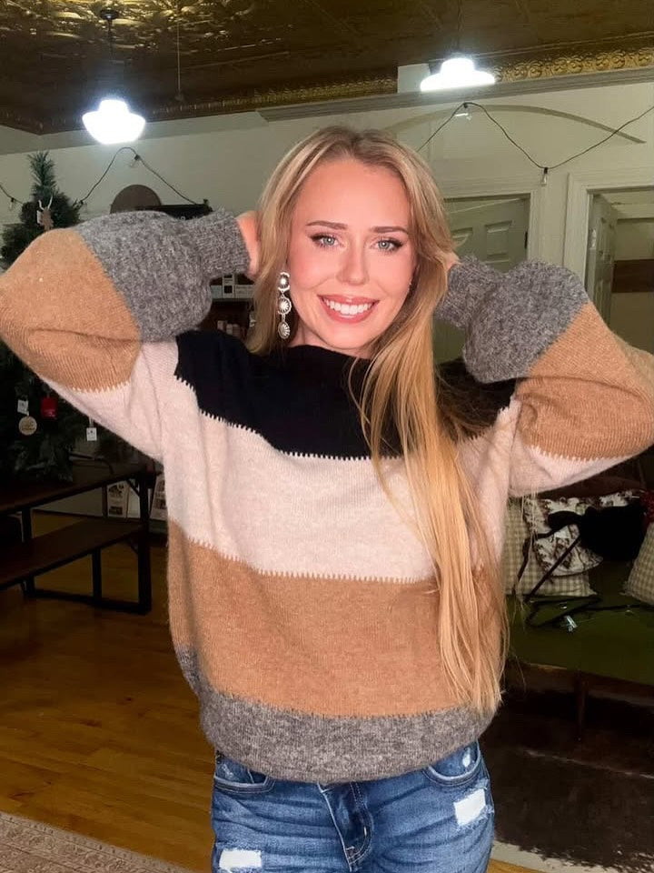 STEPH COLORBLOCK KNIT SWEATER