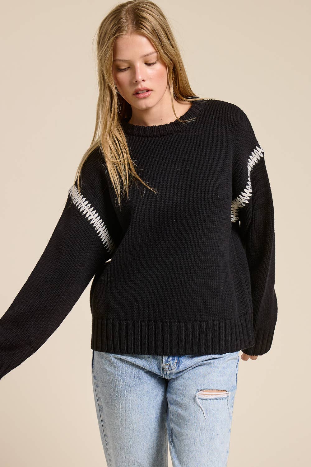 TOPANGA SEAM DETAIL SWEATER