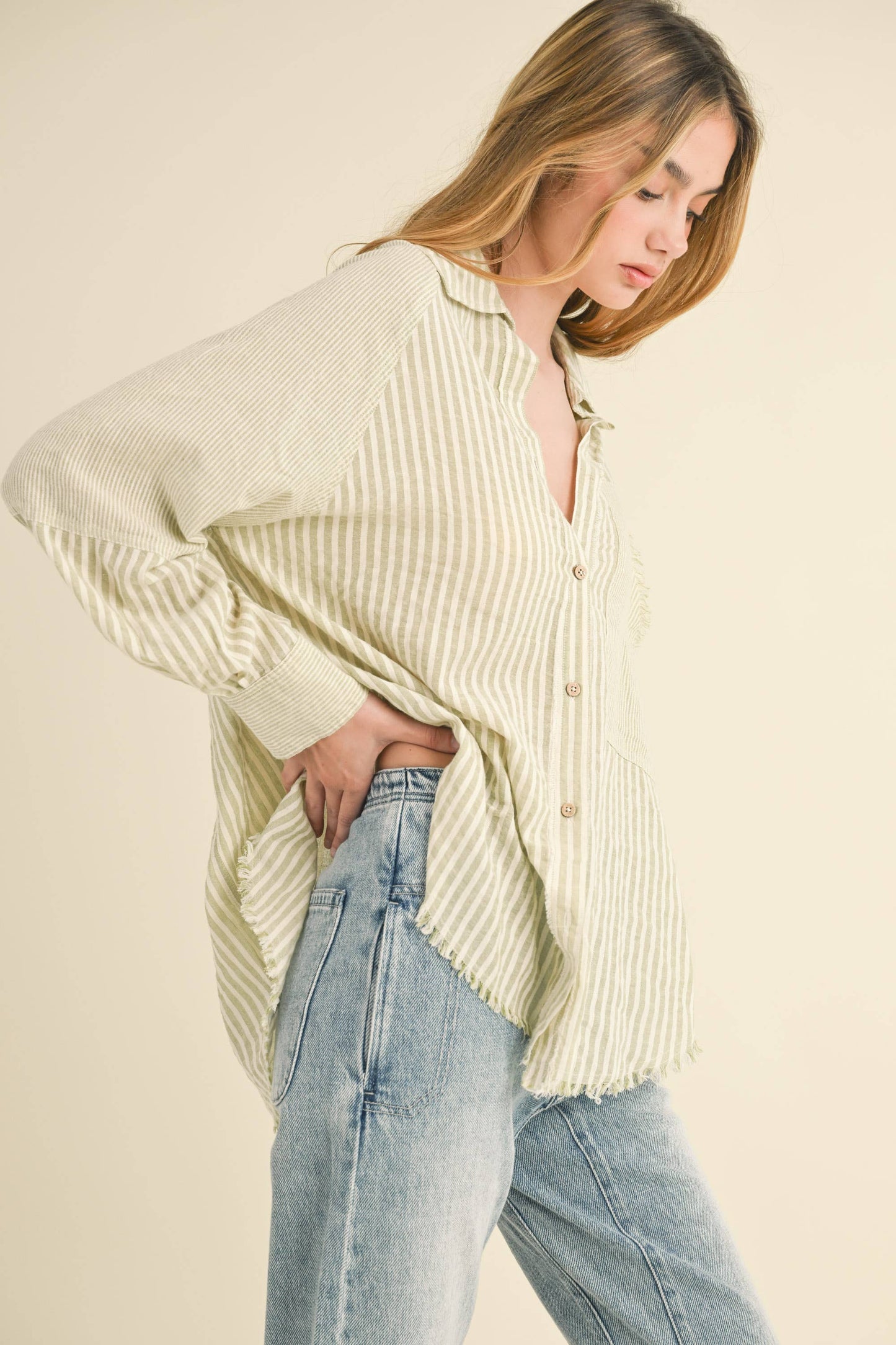 SARA STRIPE BUTTONDOWN SHIRT