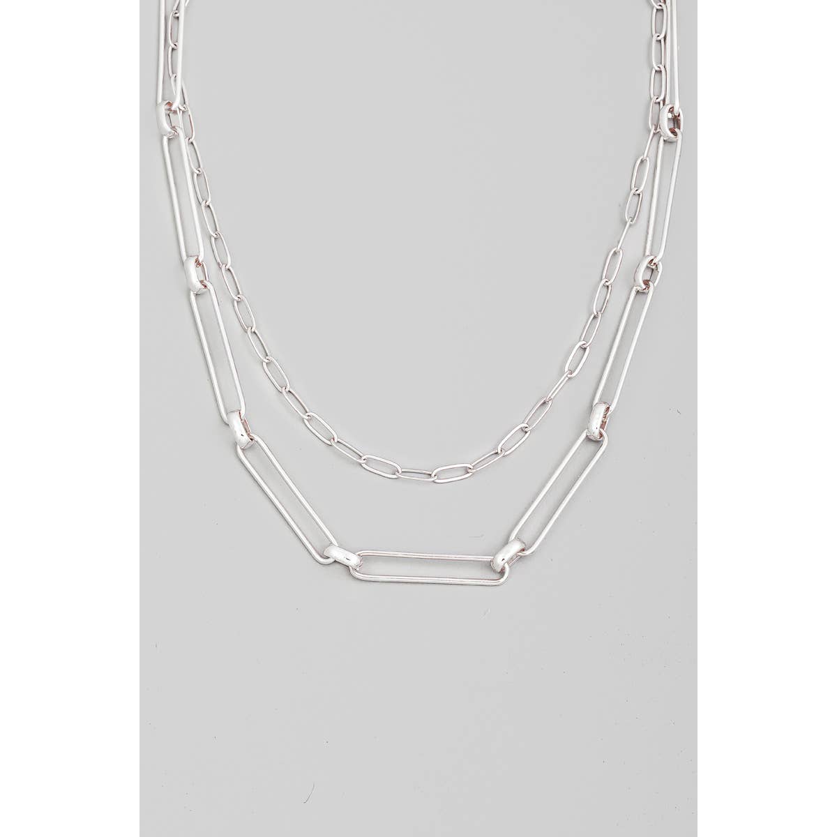 Layered Dainty Oval Chains Necklace: