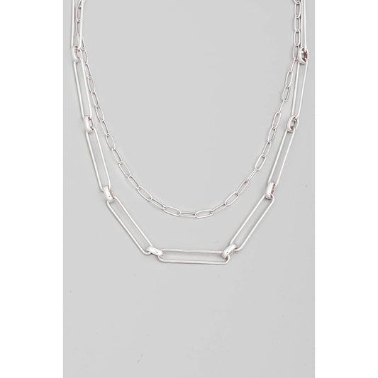 Layered Dainty Oval Chains Necklace: