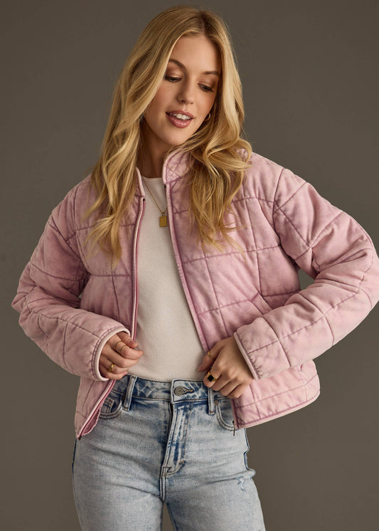 DUSTY PINK QUILTED JACKET