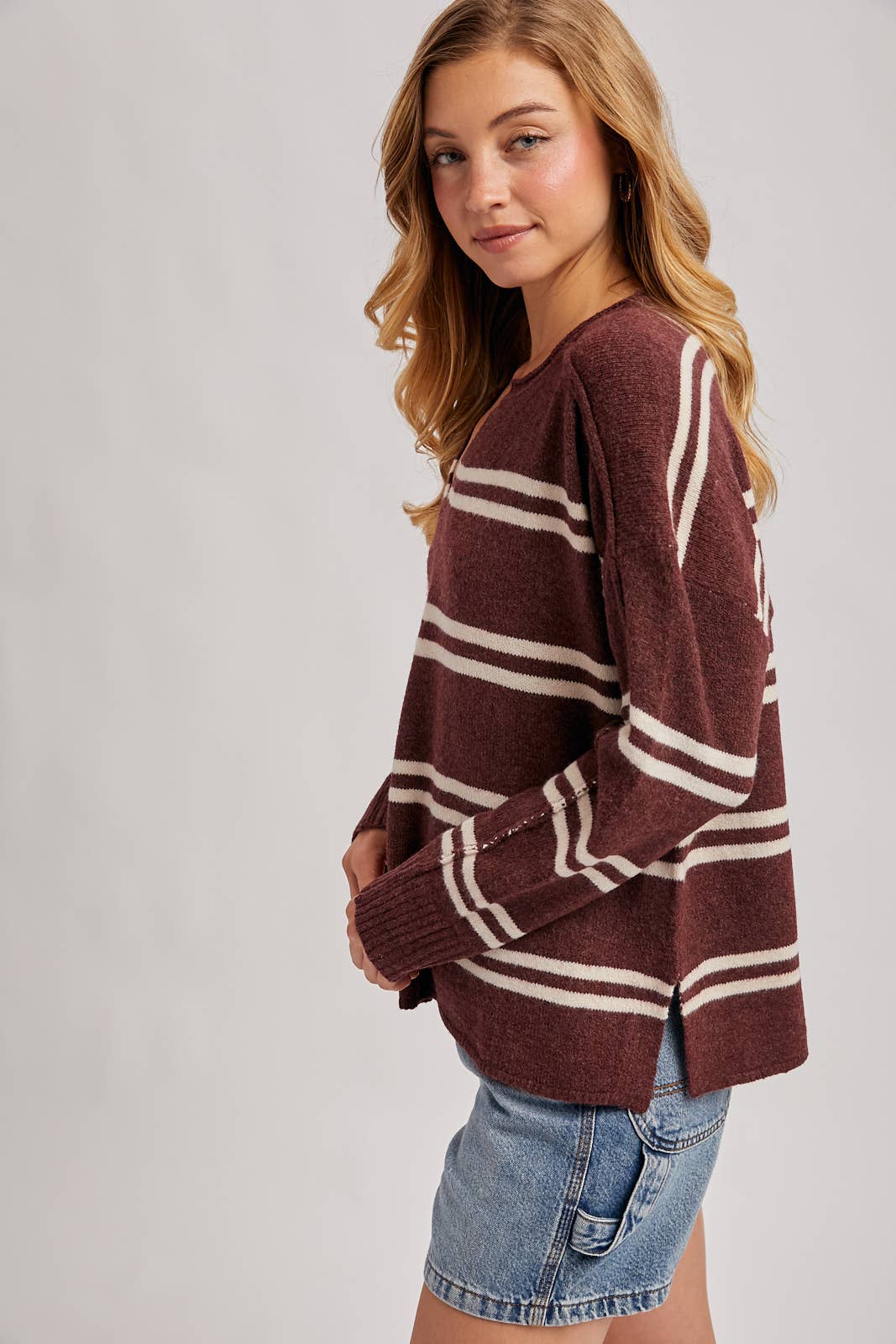 JADE STRIPED KNIT SWEATER