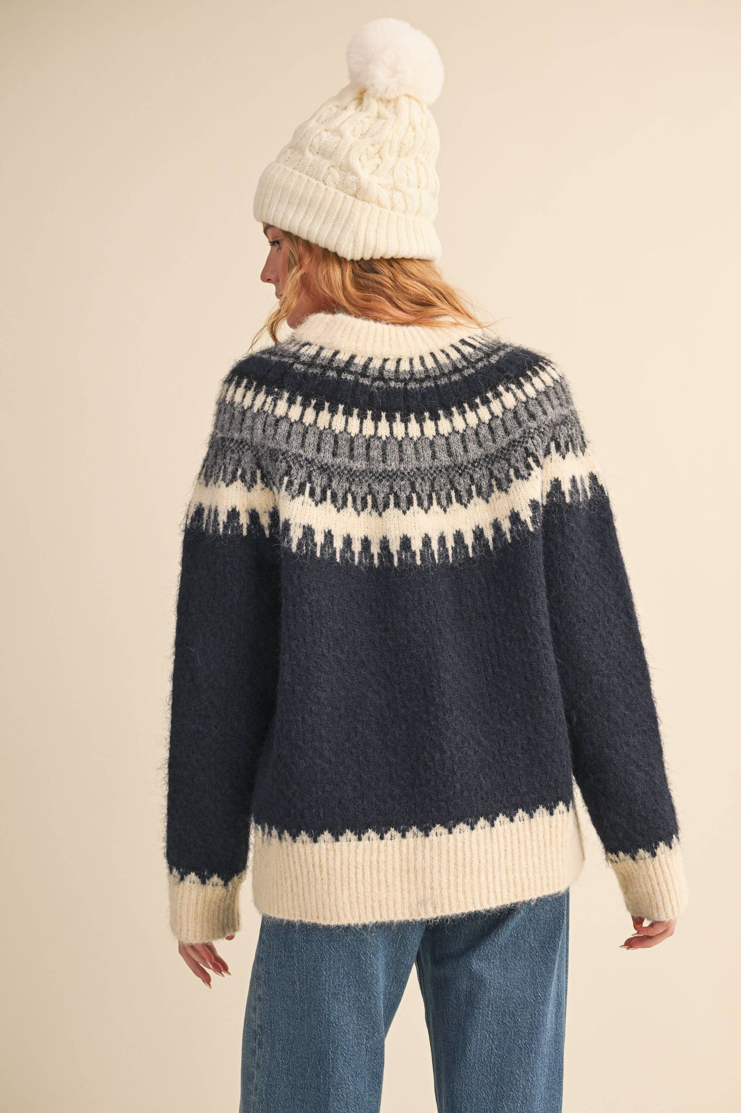 NAVY NORDIC SWEATER