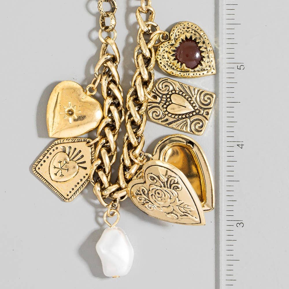 Pearl & Heart Statement Necklace