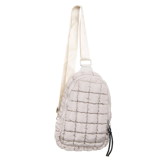 SAND QUILTED CROSSBODY