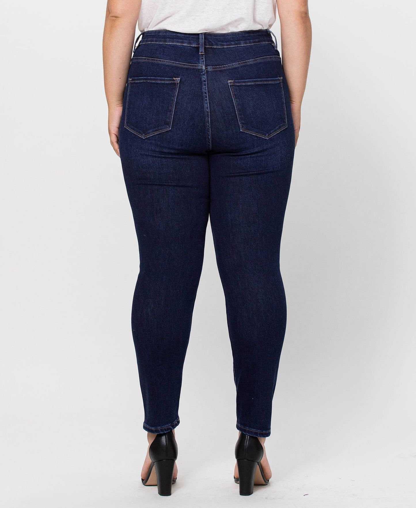 PLUS SIZE HR ANKLE SKINNY JEANS DK WASH