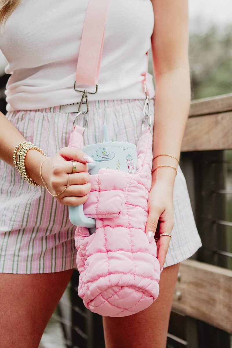 LIGHT PINK WATER BOTTLE HOLDER