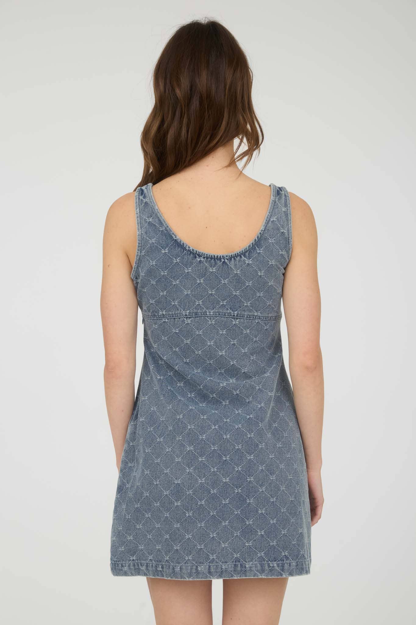 CHARLOTTE BOW DETAIL DENIM MINI