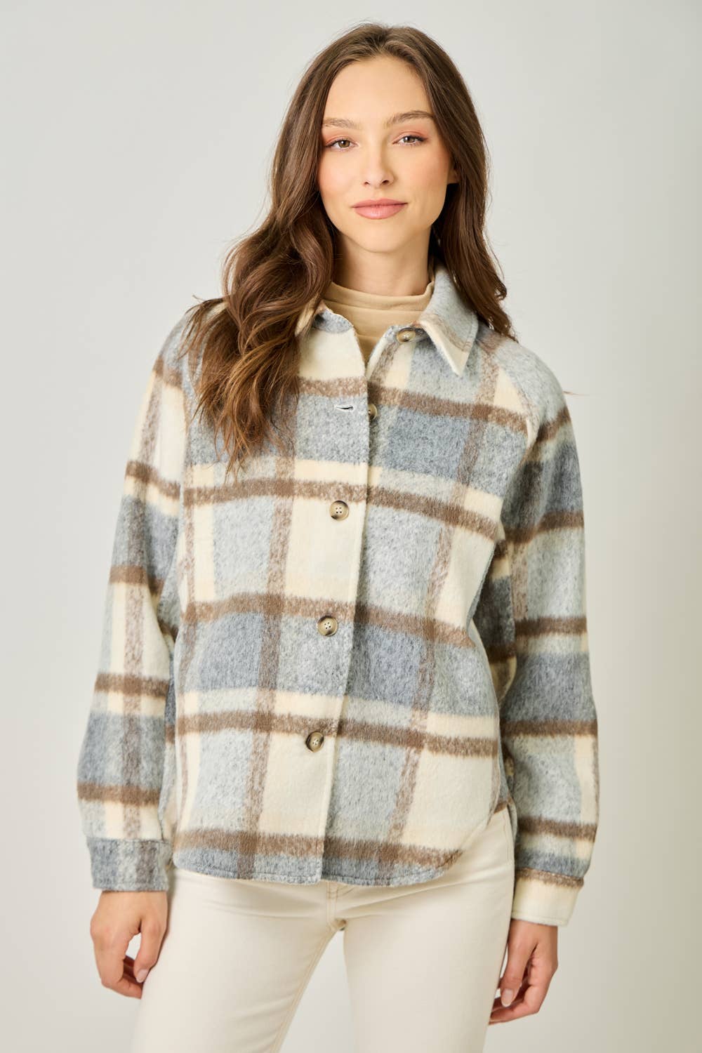 SPENCER  PLAID BUTTON JACKET