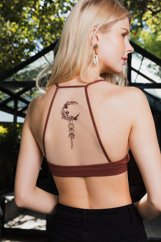 STARGAZER TATTOO BRALETTE:CHOC.