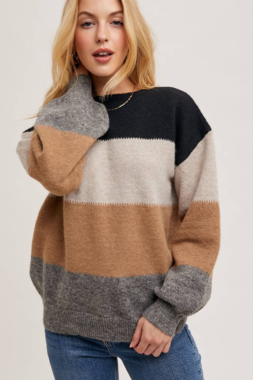 STEPH COLORBLOCK KNIT SWEATER