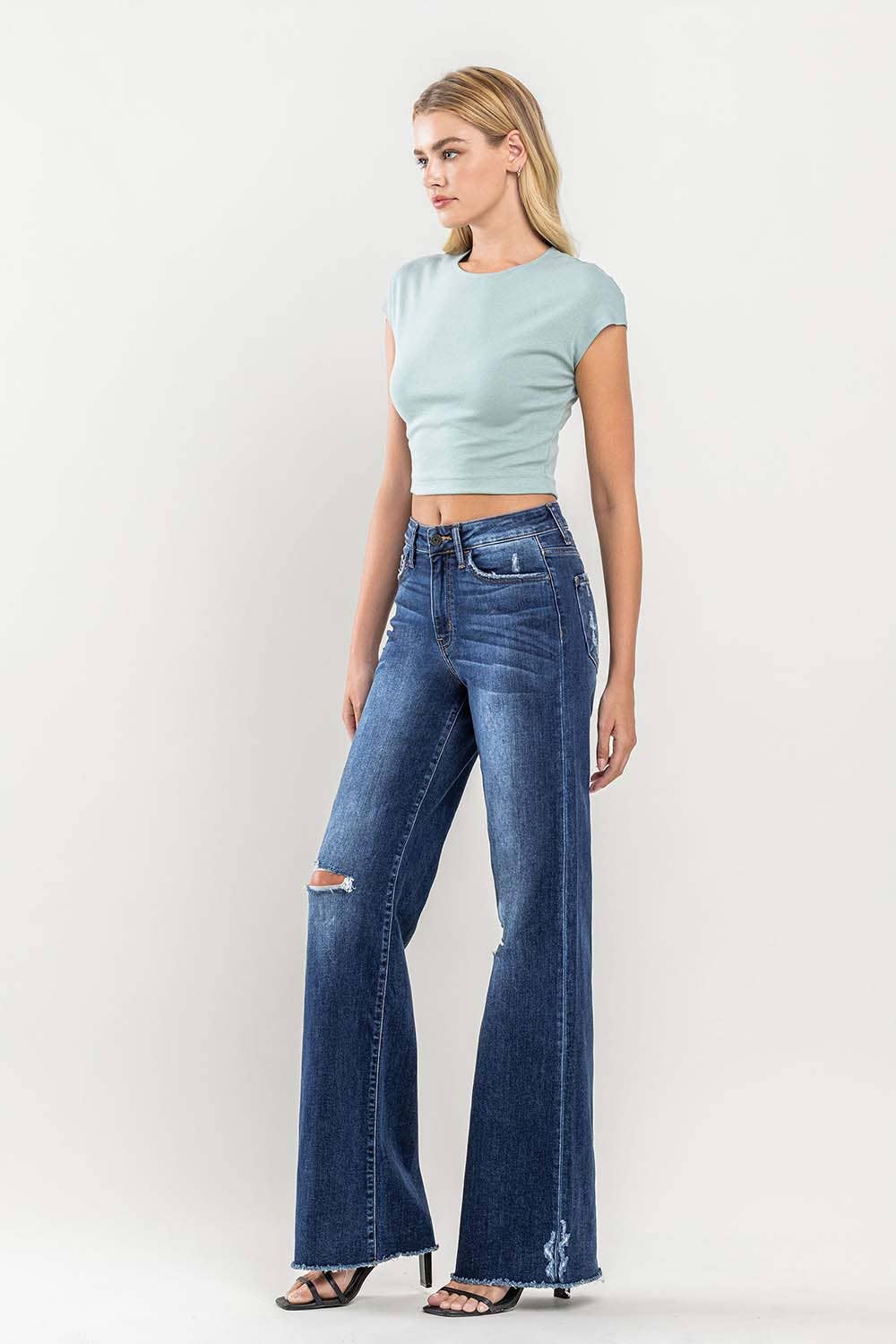 Distressed Wide Leg KanCan Jean