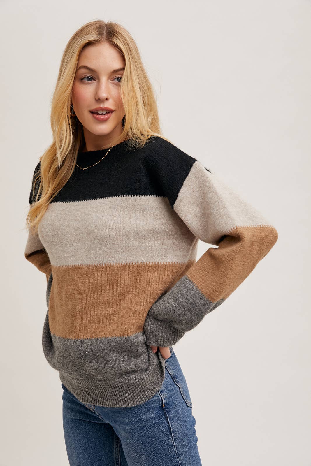 STEPH COLORBLOCK KNIT SWEATER