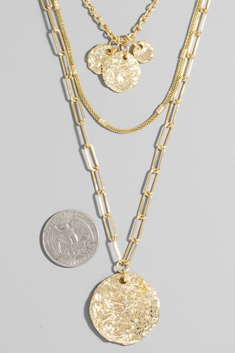 Coin Charms Mixed Toggle Chain Necklace