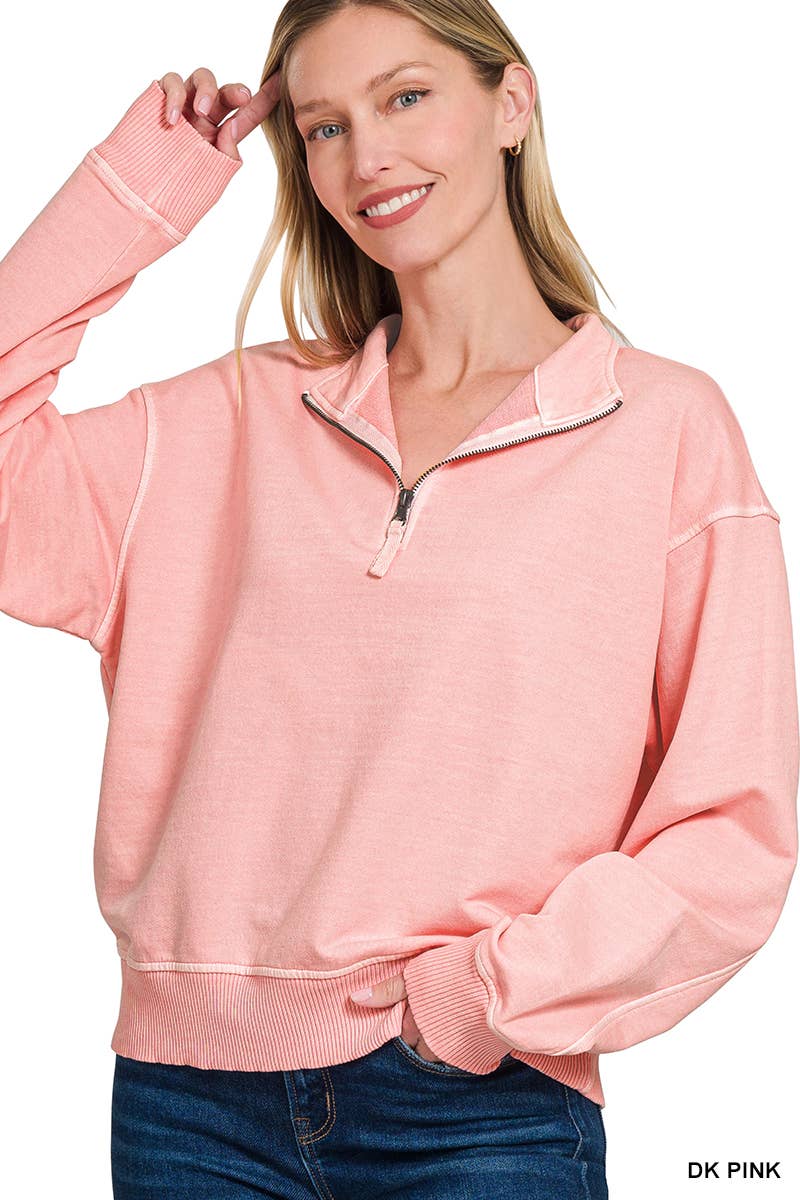 WASHED  TERRY PULLOVER