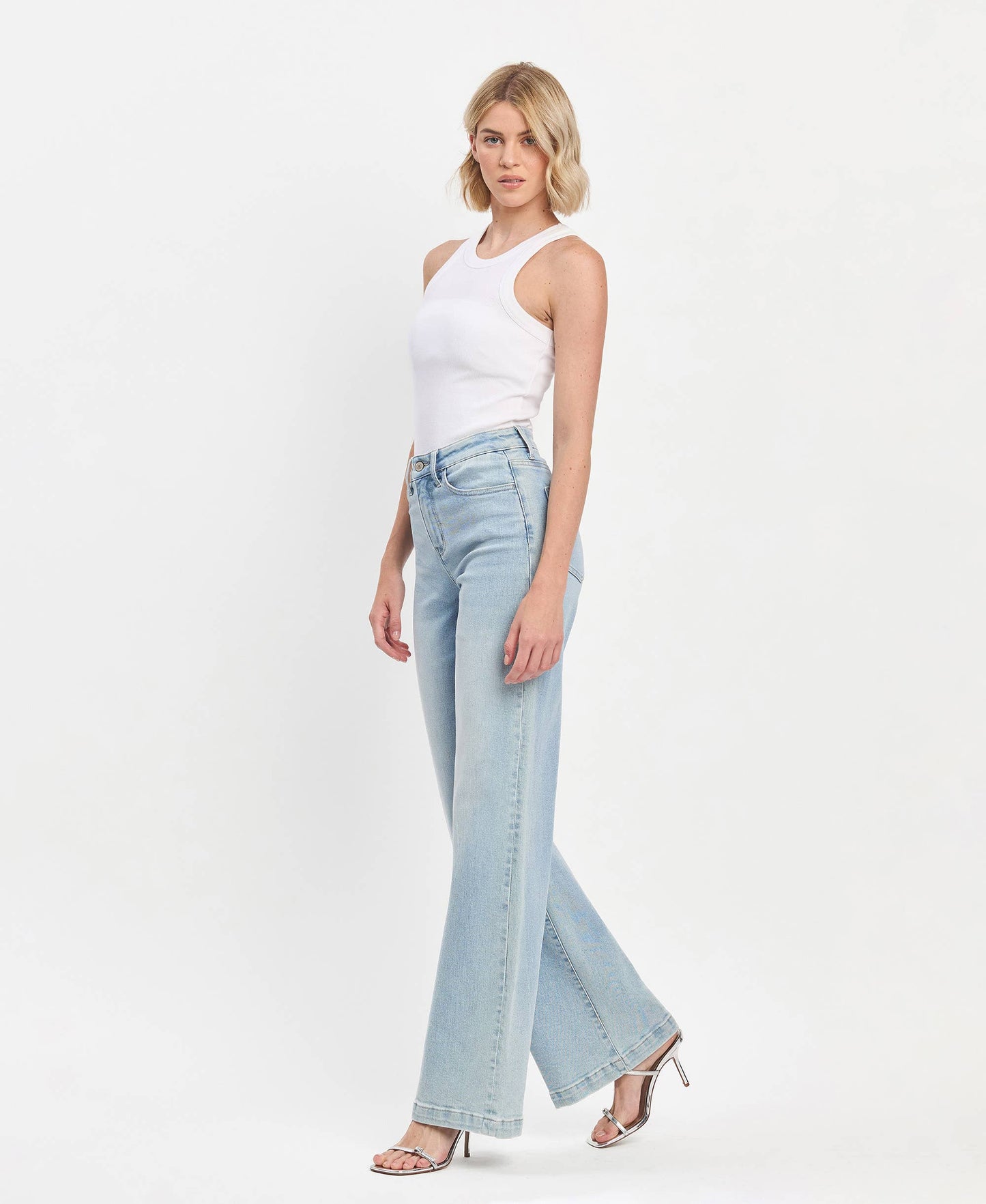 Kacey High Rise Full Length Wide Leg Jeans