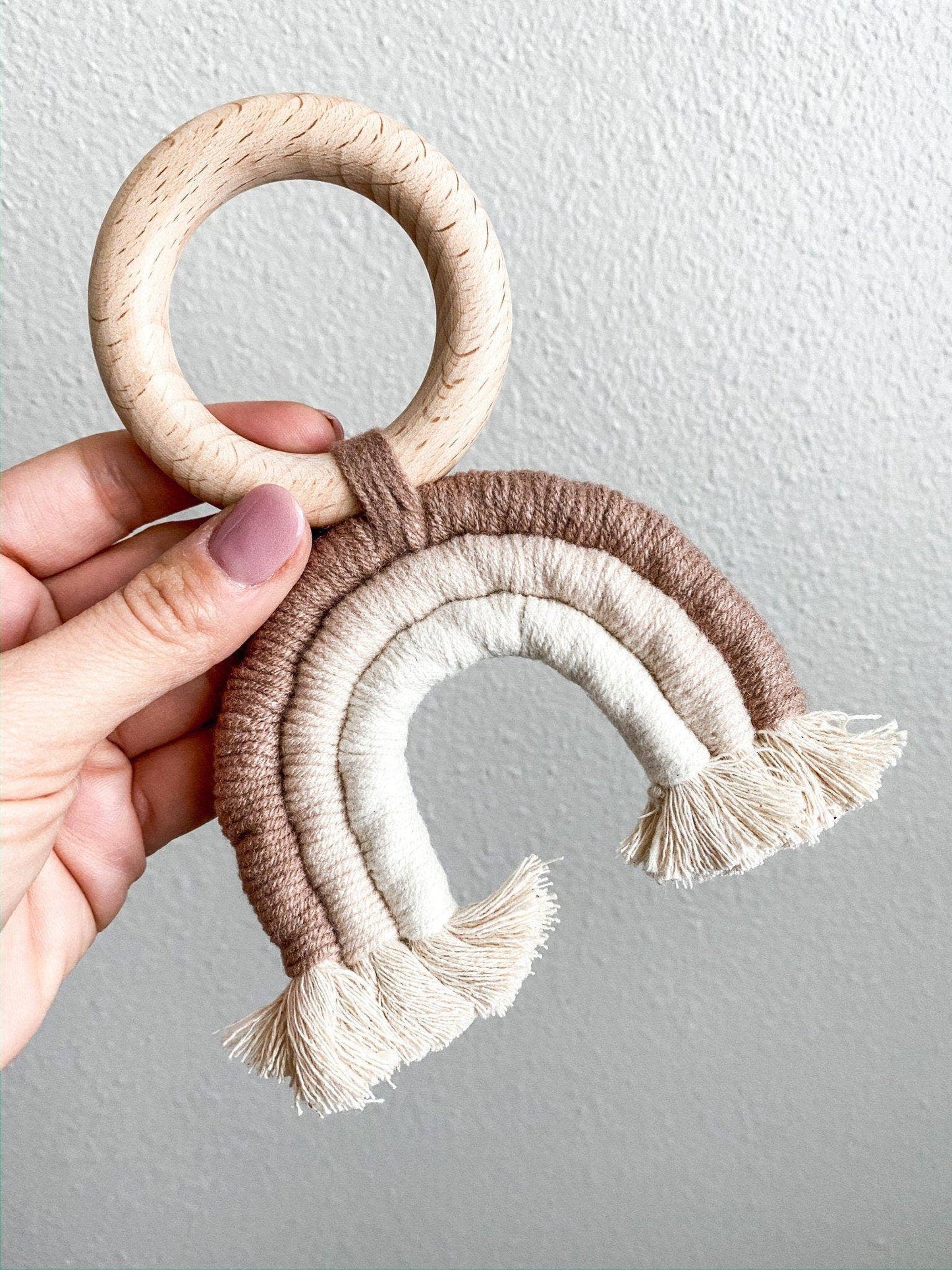 Woven Rainbow Wood Teether