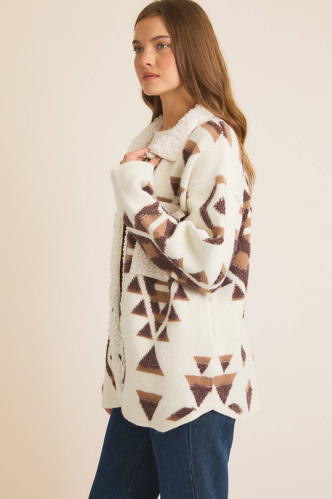 THE CHEYENNE ABSTRACT SWEATER JACKET