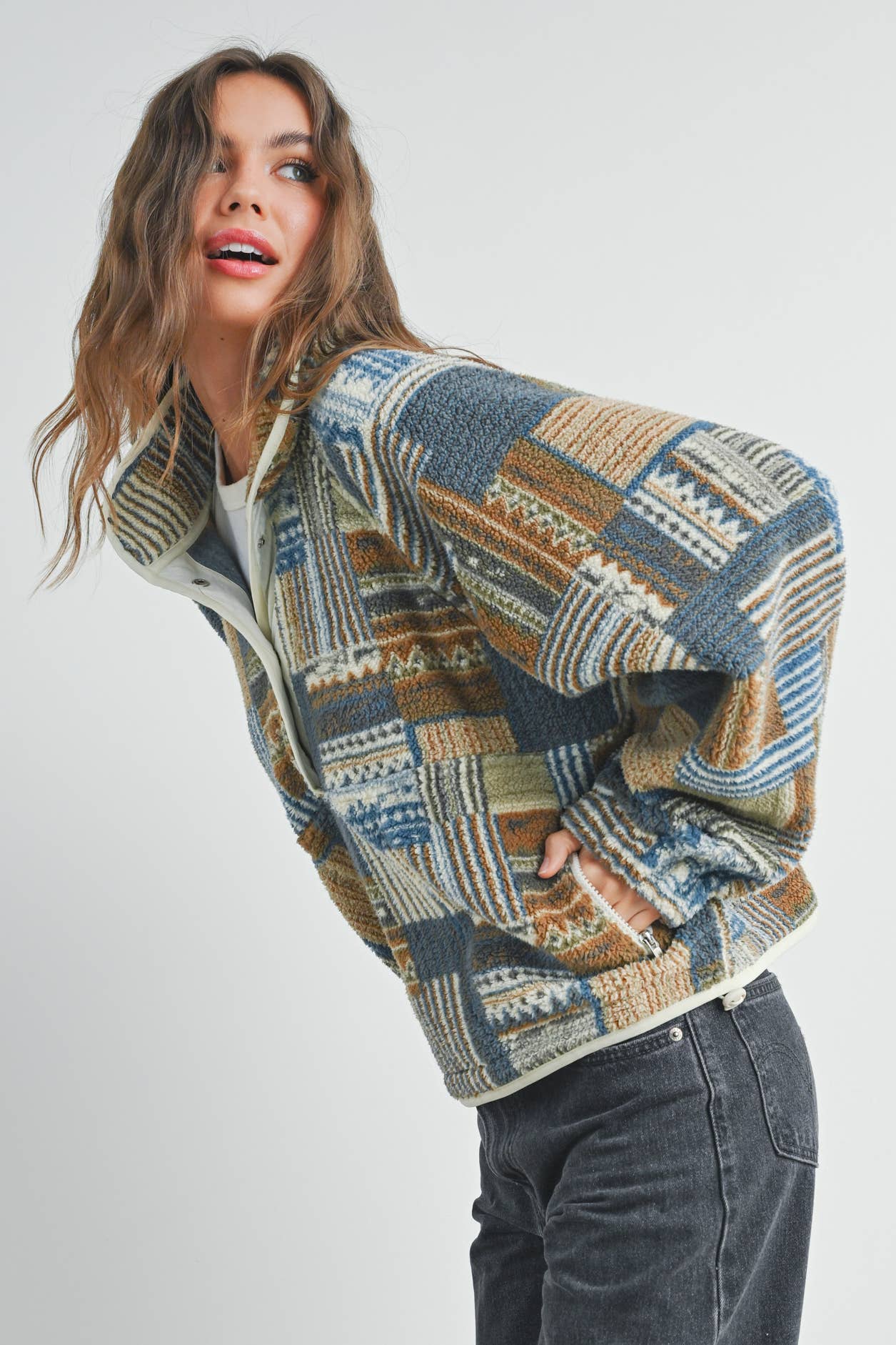Patchwork Print Sweater