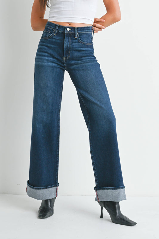 Rosie Cuffed Palazzo Jeans