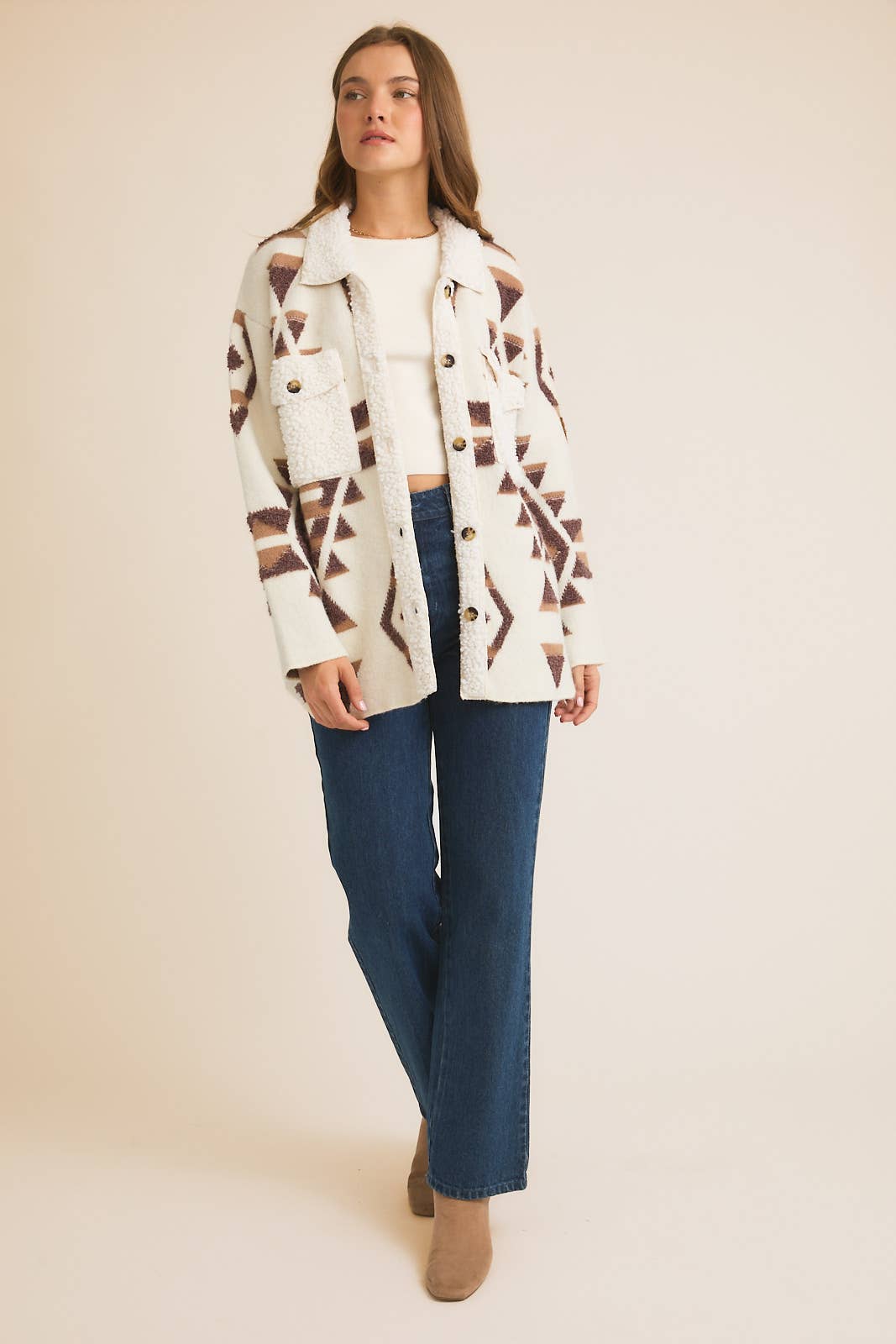 THE CHEYENNE ABSTRACT SWEATER JACKET