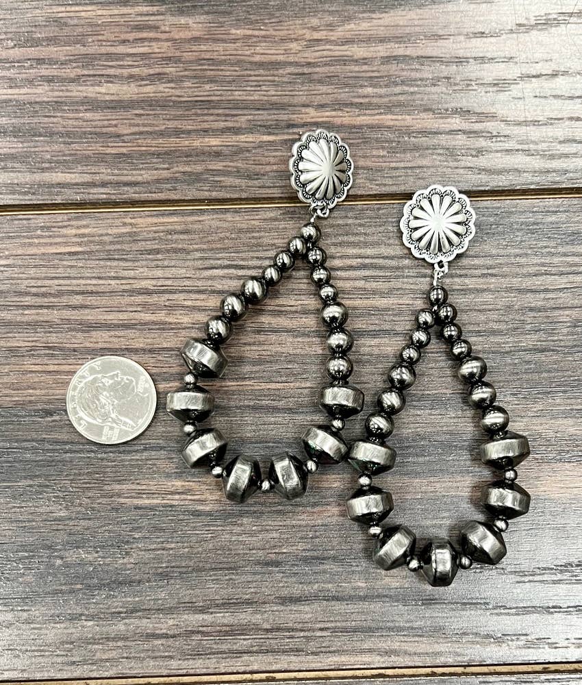 Graduated Rondelle Polish Navajo Post Earrings