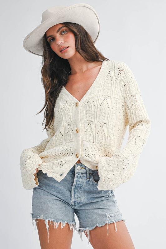 MILLY POINTELLE CARDIGAN