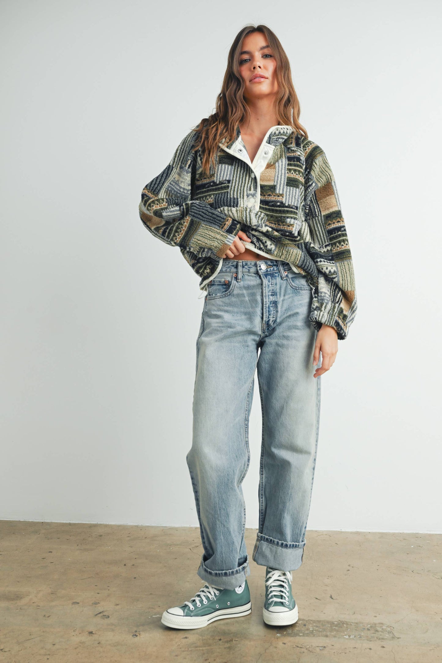 Patchwork Print Sweater